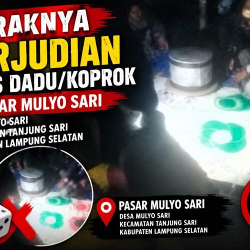 DIDUGA MARAK PERJUDIAN DADU/KOPROK DI PASAR MULYO SARI, LAMPUNG SELATAN — APARAT PENEGAK HUKUM DIMINTA BERTINDAK!