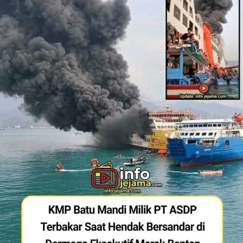 KMP Batumandi Terbakar di Perairan Merak, Seluruh Penumpang Berhasil Dievakuasi Selamat