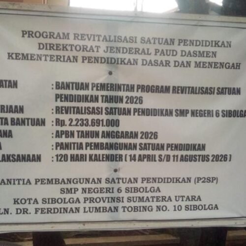PROGRAM REVITALISASI SMPN 6 SIBOLGA Rp2,2 MILIAR JADI SOROTAN DPP ASWAL 