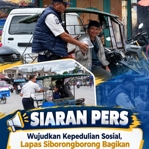Wujudkan Kepedulian Sosial, Lapas Siborongborong Bagikan Makan Siang Gratis di Terminal Siborongborong