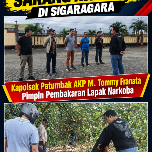 Gempur Sarang Narkoba di Sigaragara, Kapolsek Patumbak AKP M. Tommy Franata Pimpim Pembakaran Lapak Narkoba