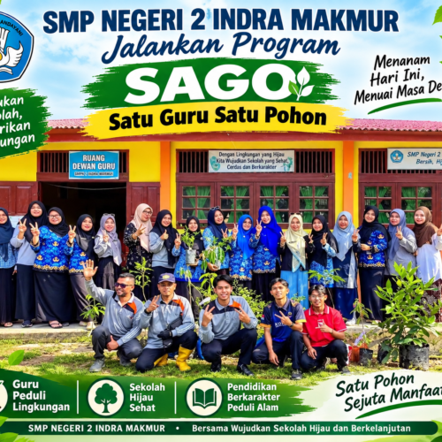SMP Negeri 2 Indra Makmur Jalankan Program SAGO, Satu Guru Satu Pohon
